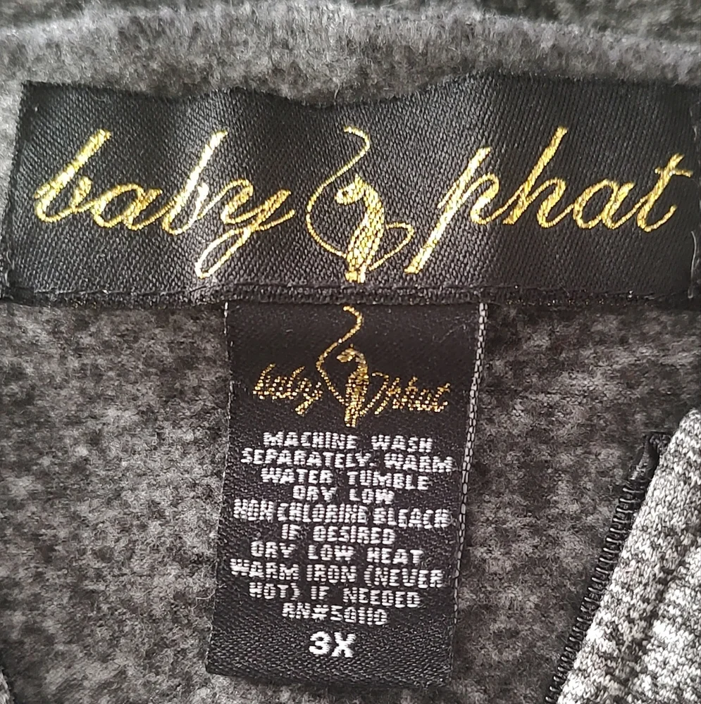 Jacket Hoodie Baby Phat Crop Girls Size 3X Hoodie Good Condition Gray Zipper